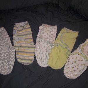 5 pieces of swaddles.  Brand new.  Baby boy